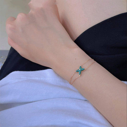 JEUX BRACELET MALACHITE ROSE GOLD 1 DIAMOND
