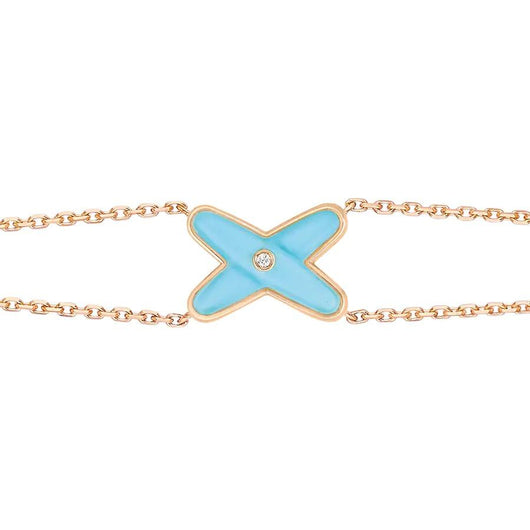 JEUX BRACELET TURQUOISE ROSE GOLD 1 DIAMOND