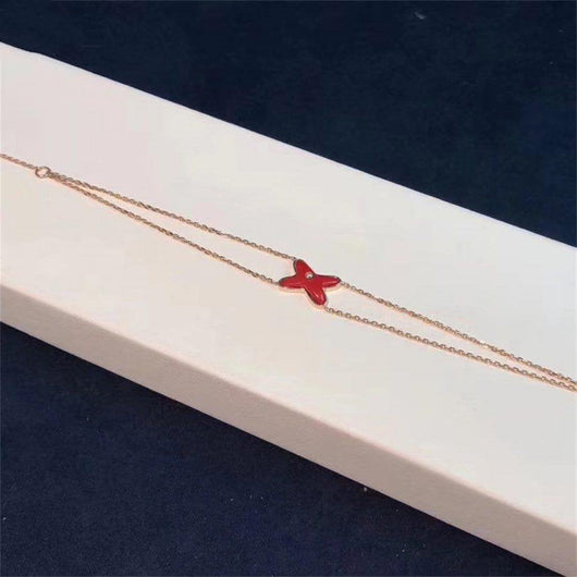 JEUX BRACELET CARNELIAN ROSE GOLD 1 DIAMOND