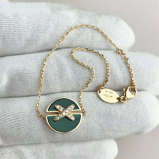 JEUX DE BRACELET MALACHITE ROSE GOLD DIAMONDS