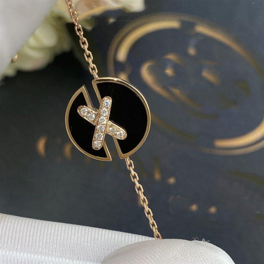 JEUX DE BRACELET ONYX ROSE GOLD DIAMOND