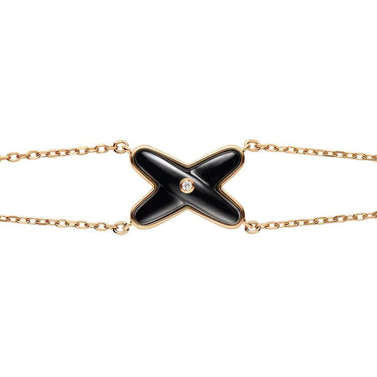 JEUX BRACELET ONYX ROSE GOLD 1 DIAMOND