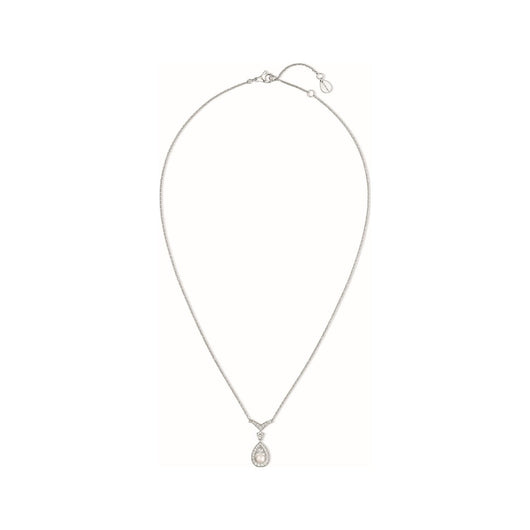 JOSEPHINE WHITE MOP SILVER DIAMOND NECKLACE