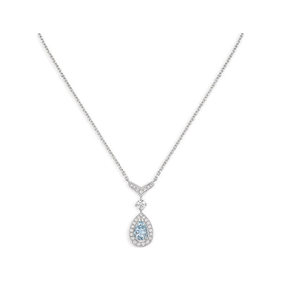 JOSEPHINE TURQUOISE LIGHT SILVER DIAMOND NECKLACE
