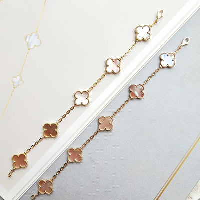 CLOVER 5 PINK MOP BRACELET