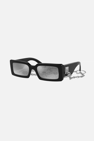 Dolce&Gabbana black rectangular with chain sunglasses