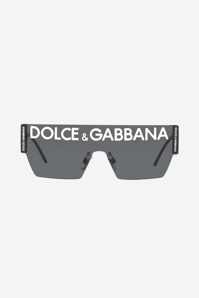 Dolce&Gabbana grey mask sunglasses with logo - Lux Studios