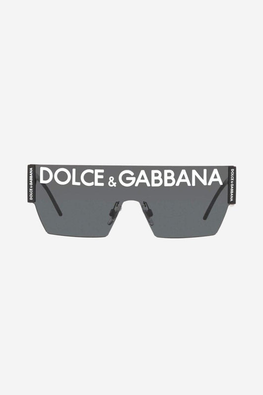 Dolce&Gabbana grey mask sunglasses with logo - Lux Studios