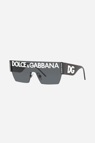 Dolce&Gabbana grey mask sunglasses with logo - Lux Studios