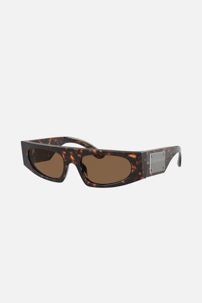 Dolce&Gabbana havana rectangular cat-eye sunglasses - Lux Studios
