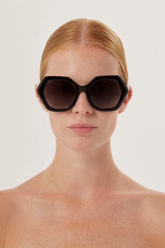 Dolce&Gabbana hexagonal black sunglasses - Lux Studios