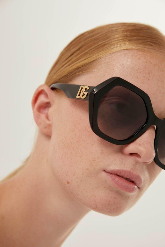 Dolce&Gabbana hexagonal black sunglasses - Lux Studios