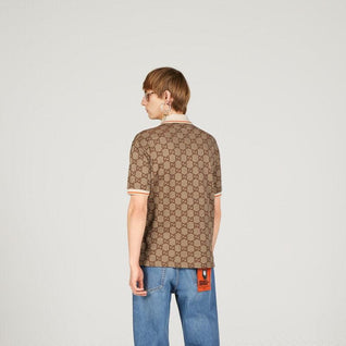 GG cotton silk polo shirt