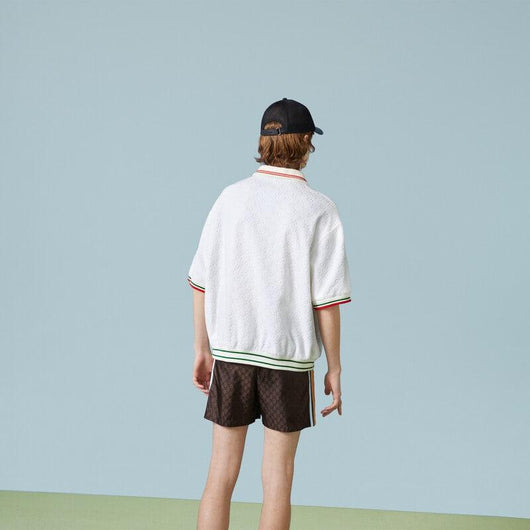 GG cotton terry cloth polo with Web - Lux Studios