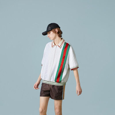 GG cotton terry cloth polo with Web - Lux Studios