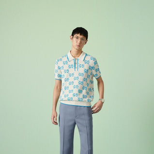 GG knit cotton piquet polo