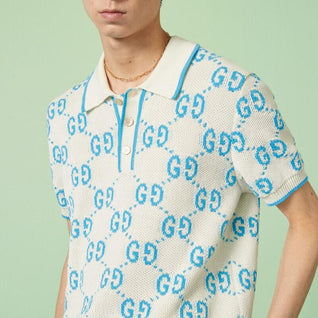 GG knit cotton piquet polo