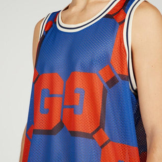 GG print mesh tank top