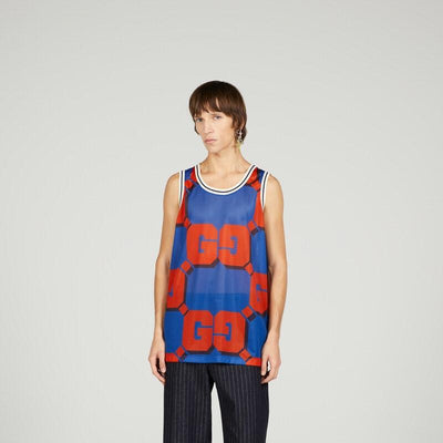 GG print mesh tank top - Lux Studios