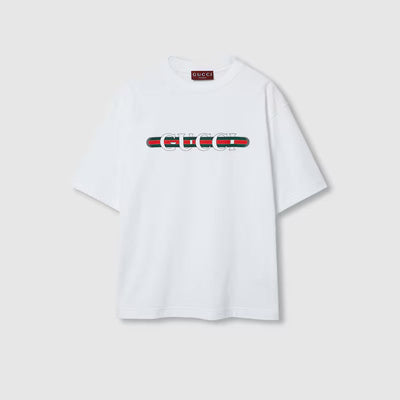 Cotton Jersey T-Shirt With Print