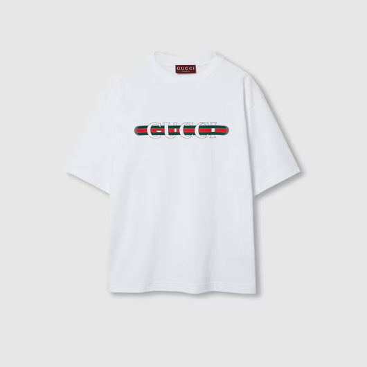 Cotton Jersey T-Shirt With Print