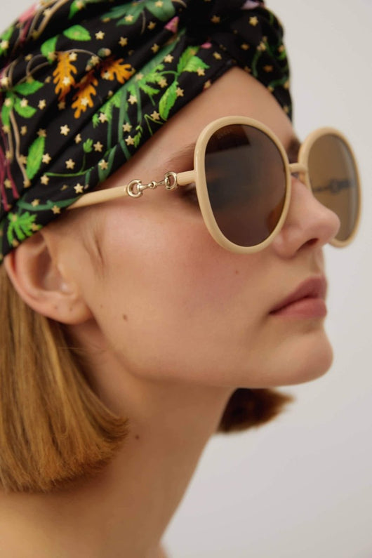 Gucci beige sunglasses with horsebit detail - Lux Studios