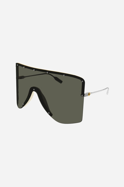 Gucci black bold 80s inspired mask sunglasses - Lux Studios
