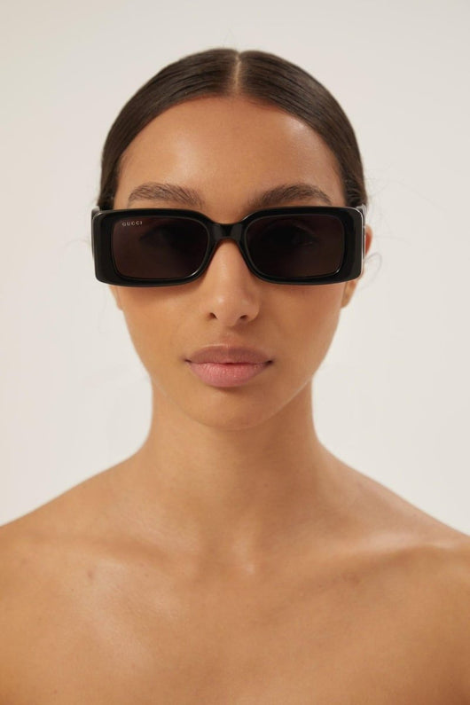 Gucci black bold rectangular sunglasses GG1325S - Lux Studios