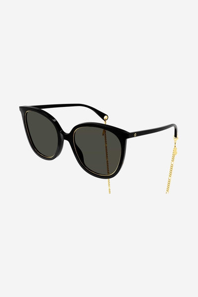 Gucci black cat-eye sunglasses with chain - Lux Studios
