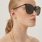 Gucci black cat-eye sunglasses with chain