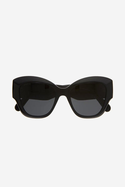 Gucci black cat-eye sunglasses with matalasse temple - Lux Studios