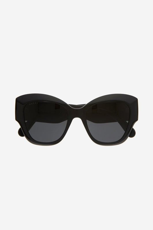 Gucci black cat-eye sunglasses with matalasse temple - Lux Studios