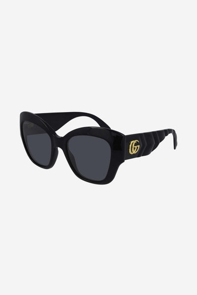 Gucci black cat-eye sunglasses with matalasse temple - Lux Studios