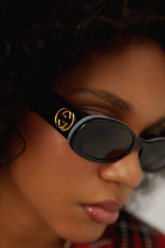 Gucci black oval sunglasses - Lux Studios