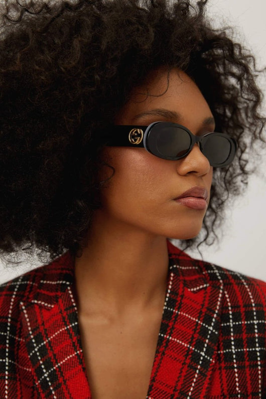 Gucci black oval sunglasses - Lux Studios