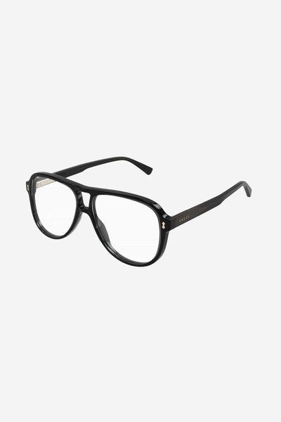 Gucci black pilot with double bridge frame - Lux Studios