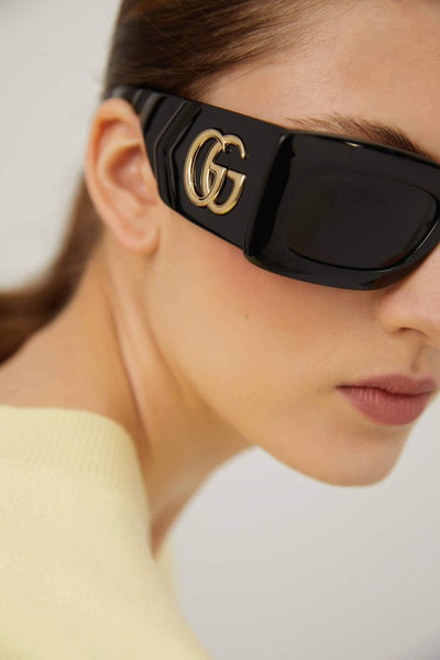 Gucci black sunglasses with matalasse temple - Lux Studios
