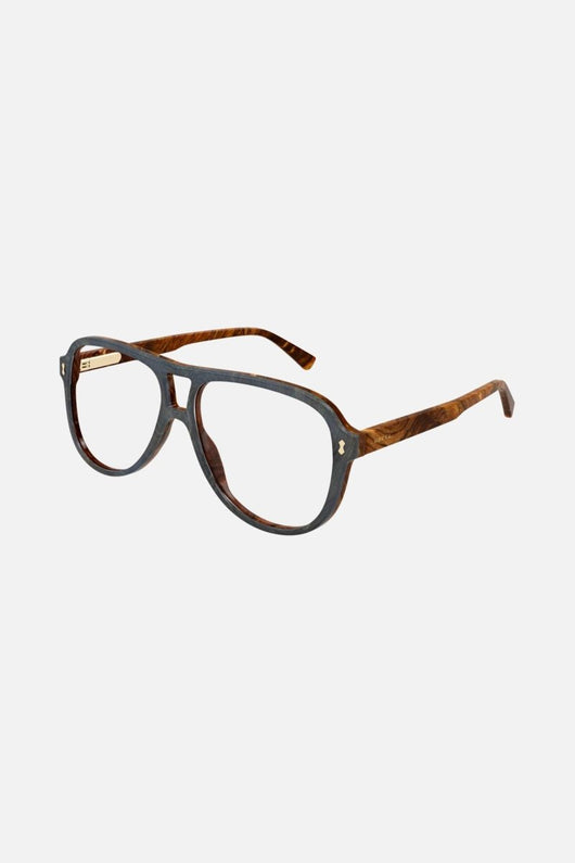 Gucci brown pilot with double bridge frame - Lux Studios