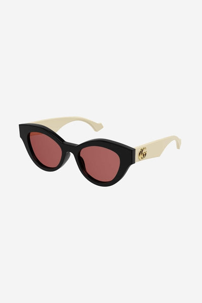 Gucci cat eye black and cream sunglasses - Lux Studios
