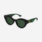Gucci cat eye black and green sunglasses