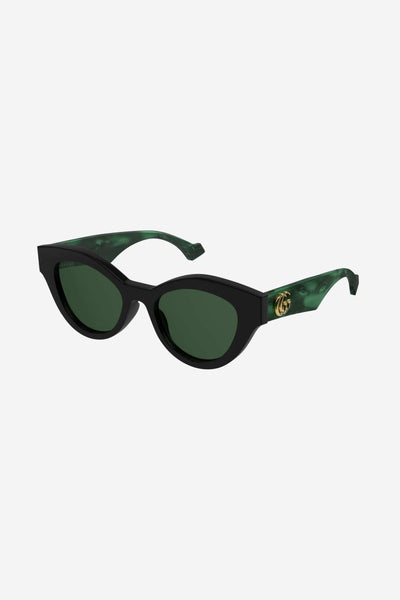 Gucci cat eye black and green sunglasses - Lux Studios