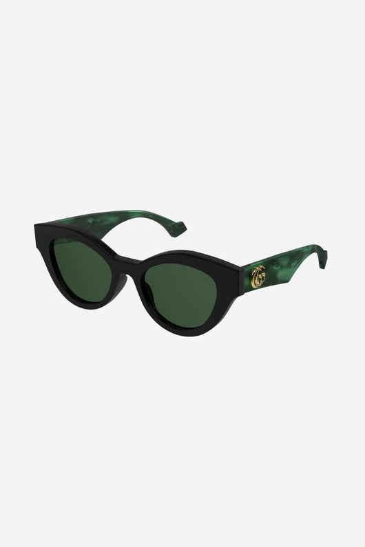 Gucci cat eye black and green sunglasses - Lux Studios
