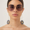 Gucci chain gold round sunglasses with charms