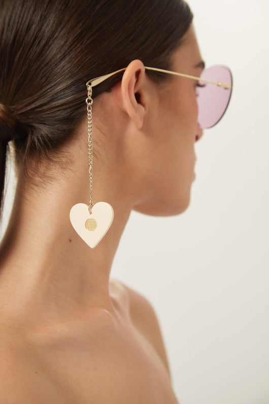 Gucci chain gold round sunglasses with heart charms - Lux Studios