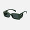 Gucci dark green bold rectangular sunglasses