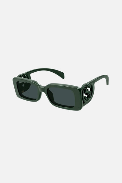 Gucci dark green bold rectangular sunglasses - Lux Studios