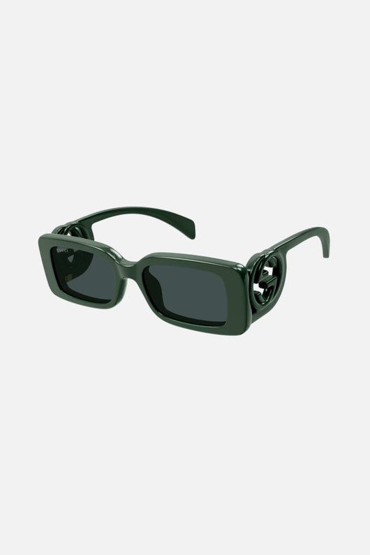 Gucci dark green bold rectangular sunglasses - Lux Studios