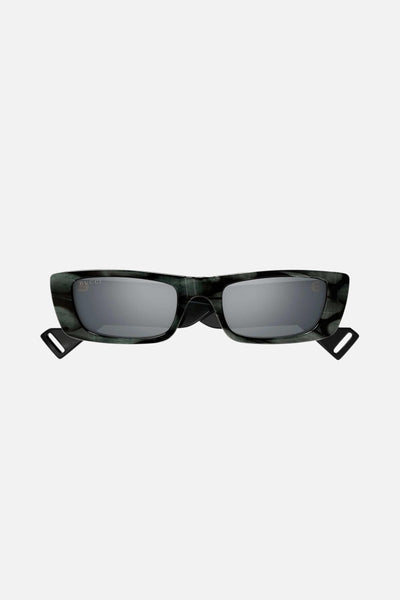 Gucci dark grey rectangular sunglasses - Lux Studios