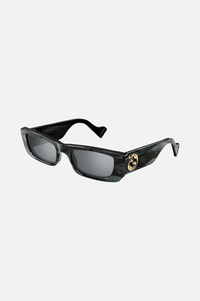 Gucci dark grey rectangular sunglasses - Lux Studios