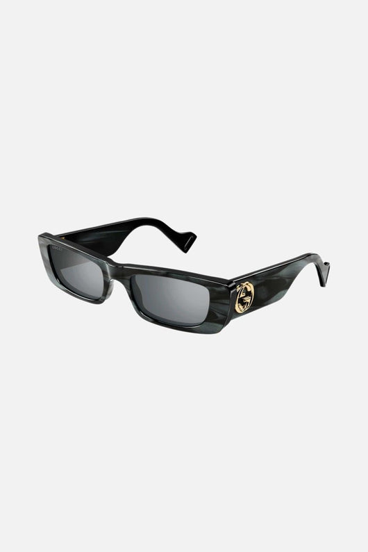Gucci dark grey rectangular sunglasses - Lux Studios
